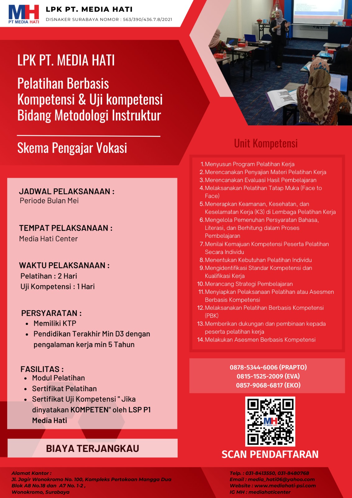 Info Pelatihan dan Uji Kompetensi Periode Bulan Mei 2024.